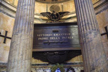 Roma İtalya. Pantheon İtalya Vittorio Emanuele II Kral Mezarı içinde