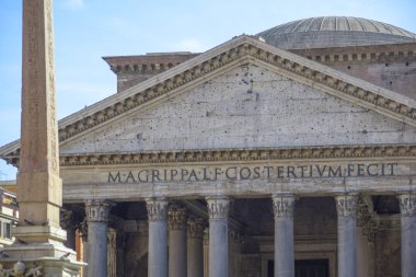Roma'nın turistik. Pantheon, Roma Tapınağı'nın.