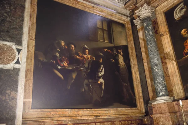 Caravaggio Famosa Pintura Del Pintor Italiano Iglesia San Luis Los — Foto de Stock