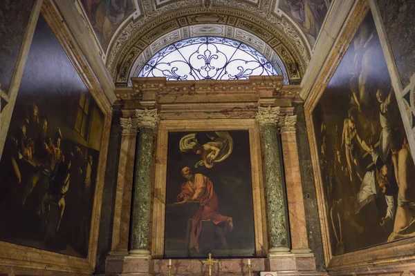 Caravage Peintures Célèbres Peintre Italien Dans Église Saint Louis Des — Photo