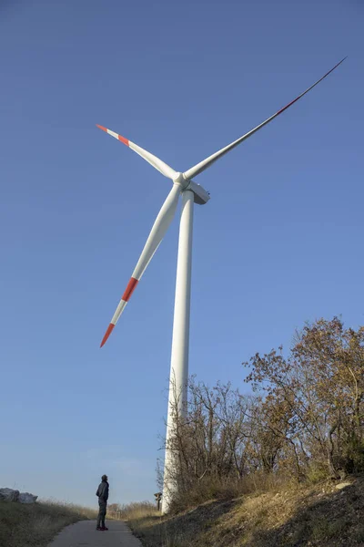 Molinos Viento Para Energías Renovables Trentino Italia — Foto de Stock