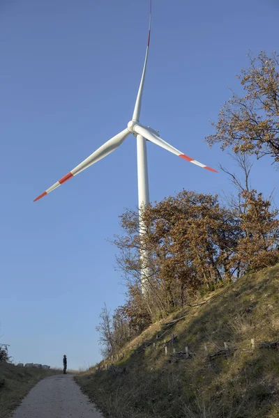 Green Energy Wind Turbines Production Renewable Energy Trentino Italy — Stock Photo, Image