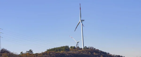 Wind turbines for renewable sources of electricity without pollution.Trentino, Italy