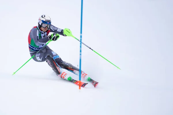 Madonna Campiglio Italië 2018 Mannen Slalom Kristoffersen Uit Noorwegen Tijdens — Stockfoto