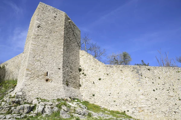 Savunma Duvarları Inşa Ortaçağ Talya — Stok fotoğraf