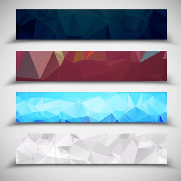 Collection Polygonal Banners — Stock Vector