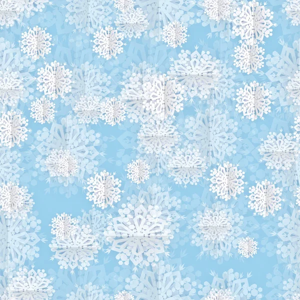 Nahtloses Schneeflocken Muster Aus Papier — Stockvektor