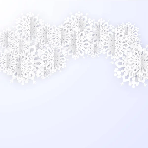 Fondo Navidad Con Copos Nieve Papel — Vector de stock