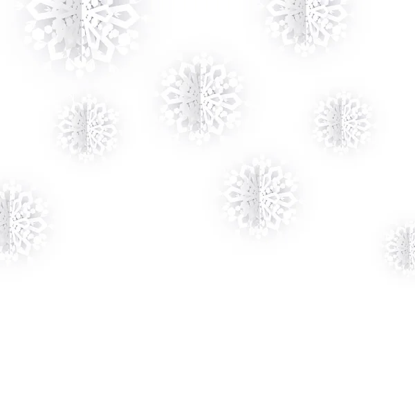 Fond Noël Avec Flocons Neige Papier — Image vectorielle