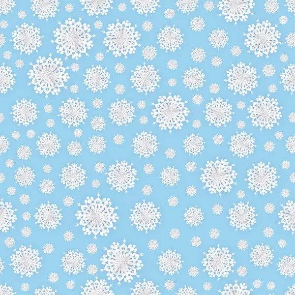 Papel Blanco Sin Costuras Copos Nieve Textura — Vector de stock