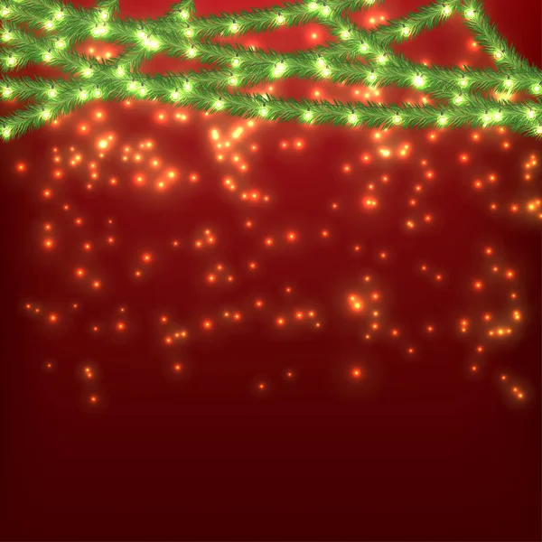 Glänzende Weihnachtliche Hintergrund Mit Lichtern — Stockvektor