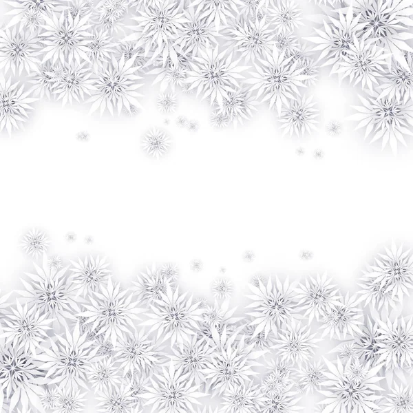 Fundo Natal Com Flocos Neve Papel — Vetor de Stock