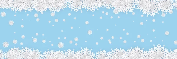 Fondo Navidad Con Copos Nieve Papel — Vector de stock