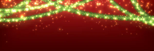 Fondo Navidad Con Luces Brillantes — Vector de stock