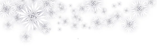Kerstmis Achtergrond Met Papier Sneeuwvlokken — Stockvector