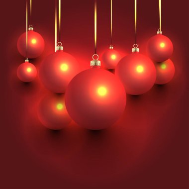 Kırmızı Noel topları arka plan tasarımını