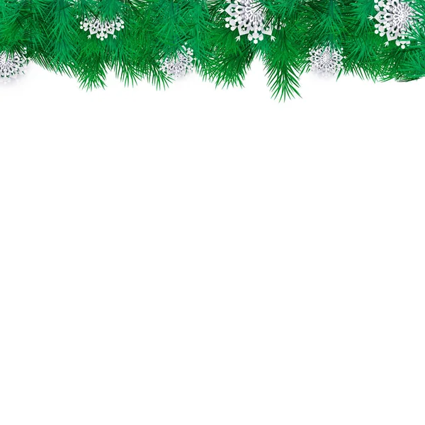 Fundo Natal Com Abeto Flocos Neve — Vetor de Stock