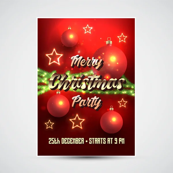 Christmas Party Flyer Design — Stock Vector