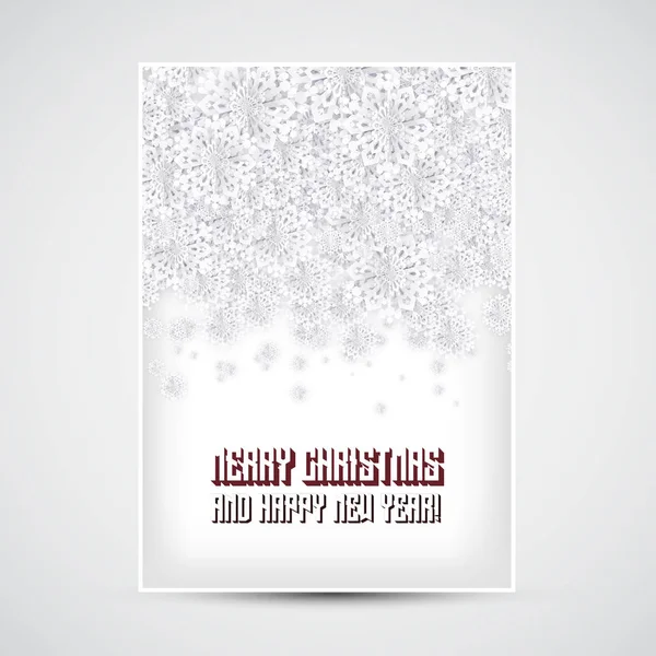Merry Christmas Flyer Snowflakes — Stock Vector