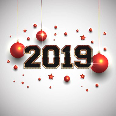 Yeni yıl arka plan tasarım 2019 numaraları ile