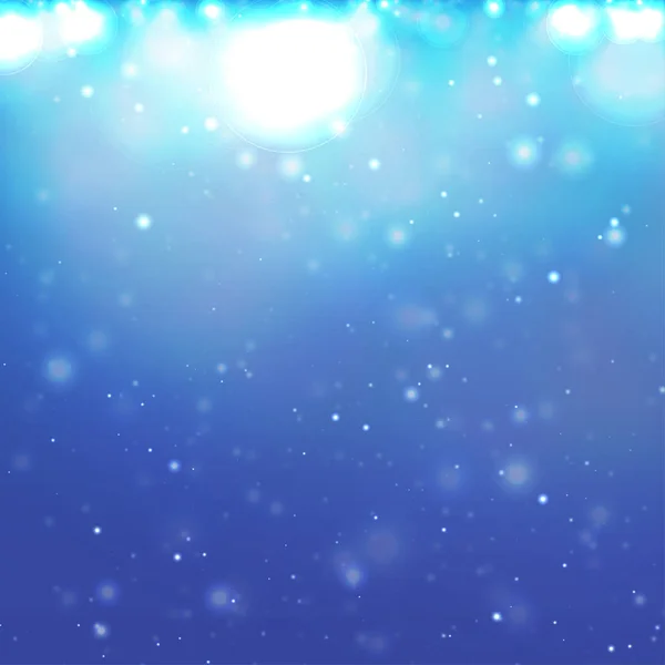 Bleu Noël Fond Hiver Avec Effet Bokeh — Image vectorielle