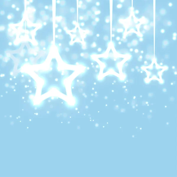 Natal Inverno Fundo Azul Com Estrelas — Vetor de Stock