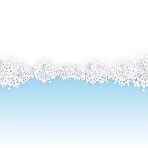 Fondo Azul Invierno Con Copos Nieve — Vector de stock