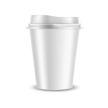 Beyaz plastik kahve fincanı Mockup