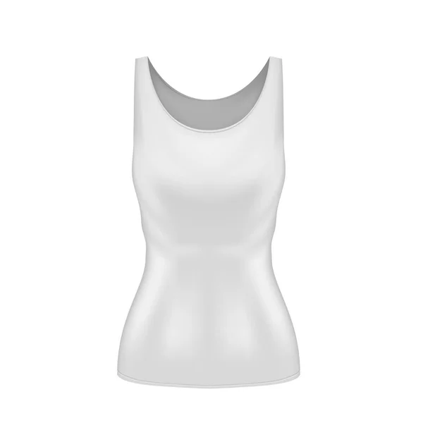 Blanke Vrouwen Singlet Front — Stockvector