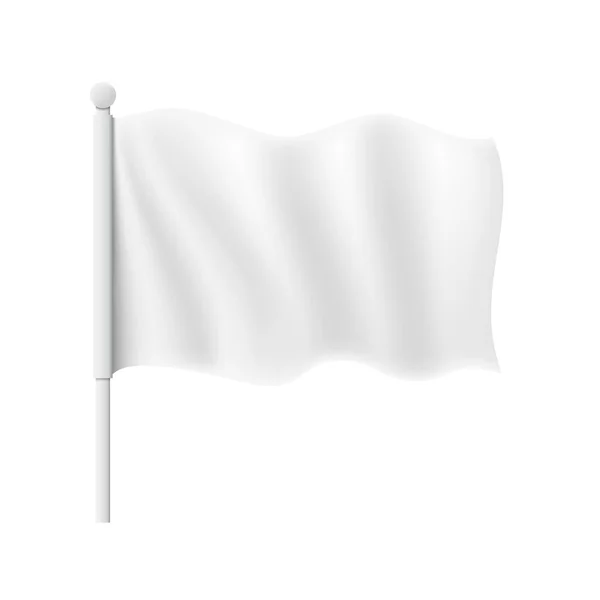 White Wavy Flag Mockup — Stock Vector