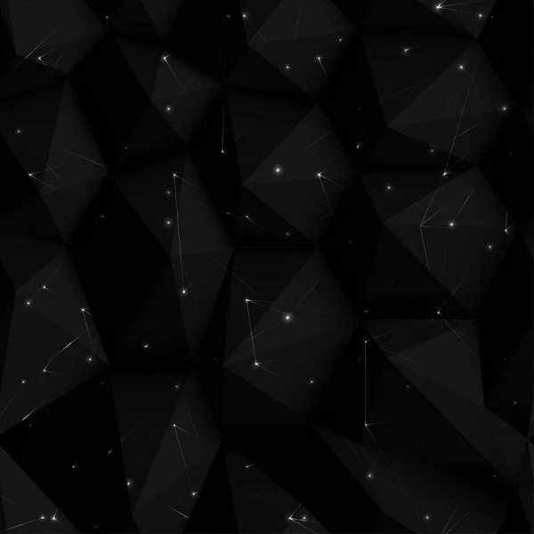 Schwarzer Abstrakter Polygonaler Hintergrund — Stockvektor