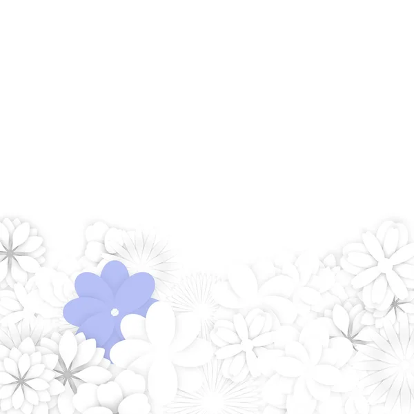 Fundo Mola Com Flores Papel Branco — Vetor de Stock