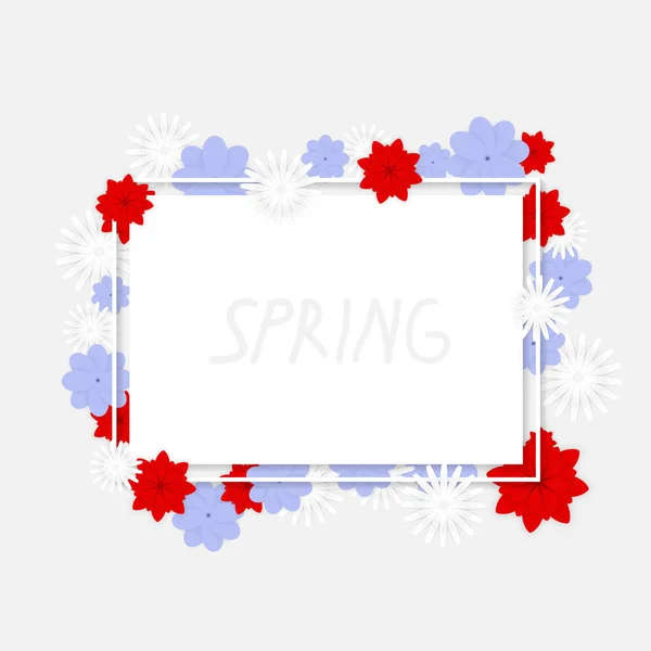 Frühling Hintergrund Mit Bunten Blumen — Stockvektor