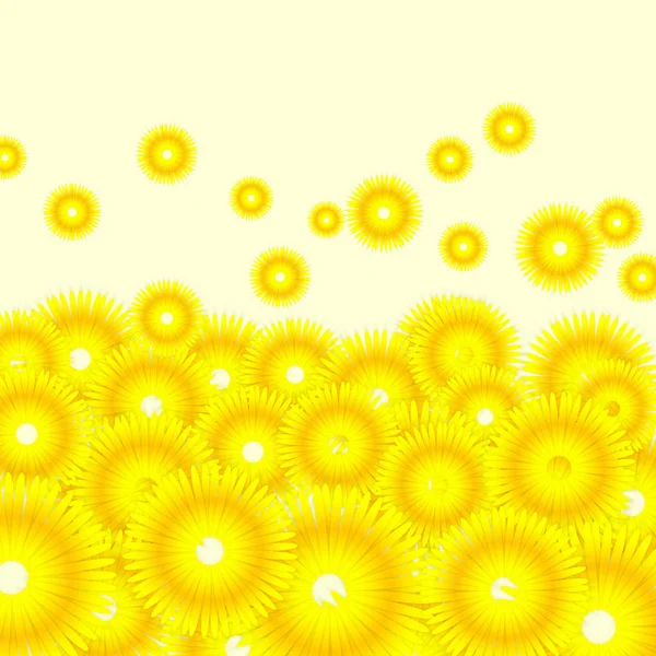 Frühling Hintergrund Mit Gelben Blumen — Stockvektor