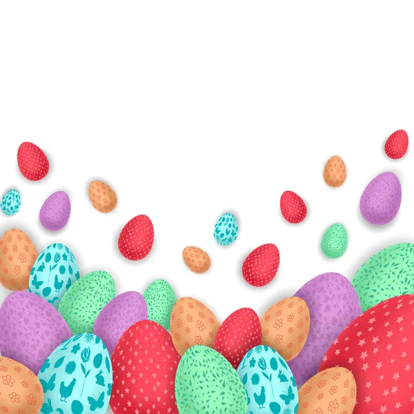 Fondo Con Coloridos Huevos Pascua — Vector de stock