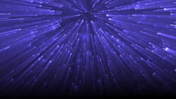 Částice Světlými Paprsky Modré Pozadí Videa — Stock video