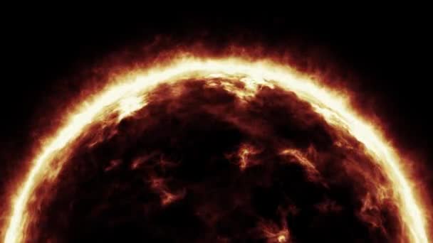 Solar Flare Animation Black Background — Stock Video