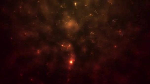 深棕色背景上的金色发光散景粒子 — 图库视频影像