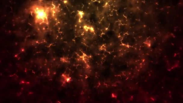 ダークブラウンの背景に対する金発光ボケ粒子 — ストック動画