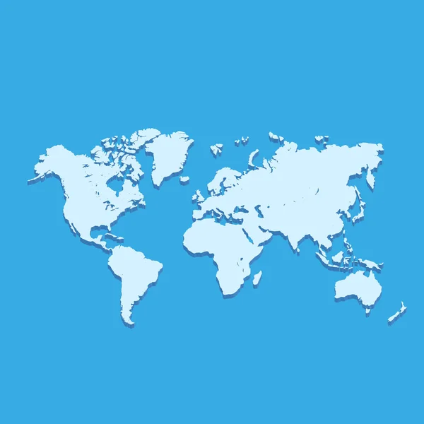 青い背景上のベクトル3D世界地図 — ストックベクタ