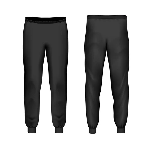 Pantalon Noir Vue Arrière Avant — Image vectorielle