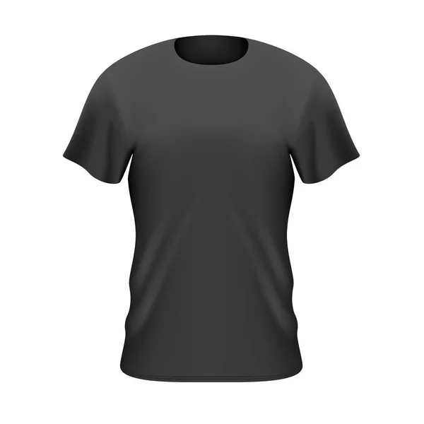 Zwarte Mens Shirt Front View — Stockvector