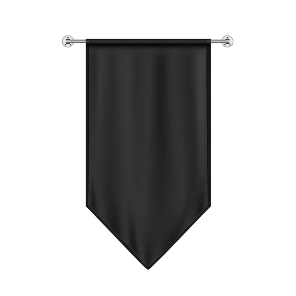Vector Black Hanging Flag Mockup — Stock Vector