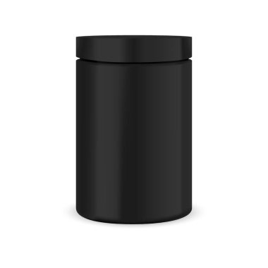 Vektör Siyah Plastik Kavanoz Mockup