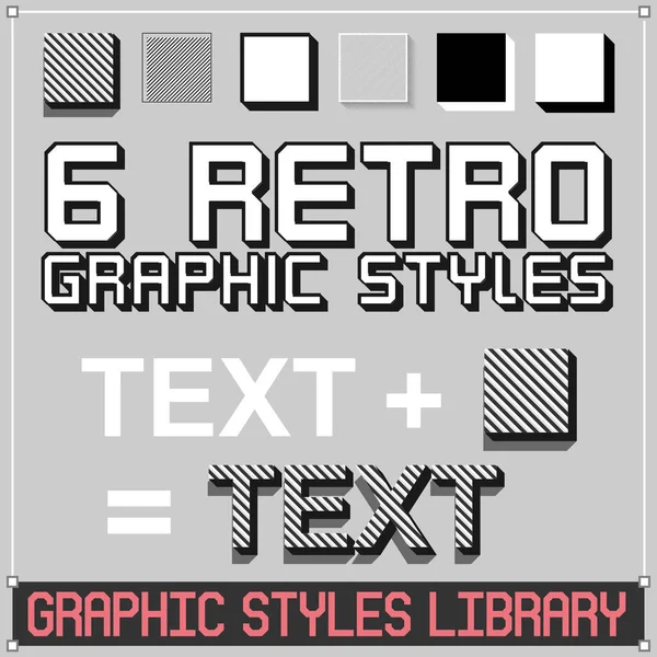 Stili Grafici Vettoriali Retrò Vintage Adobe Illustrator Forme Testo File — Vettoriale Stock