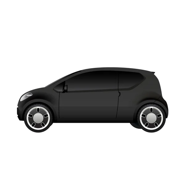 Küçük Siyah Elektrikli Şehir Arabası — Stok Vektör
