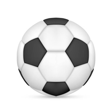 Beyaz ve Siyah Deri Vektör Futbol Topu