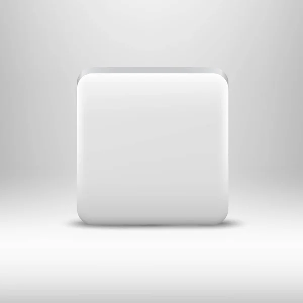 Icono Botón Aplicación Blanca Vacía — Vector de stock