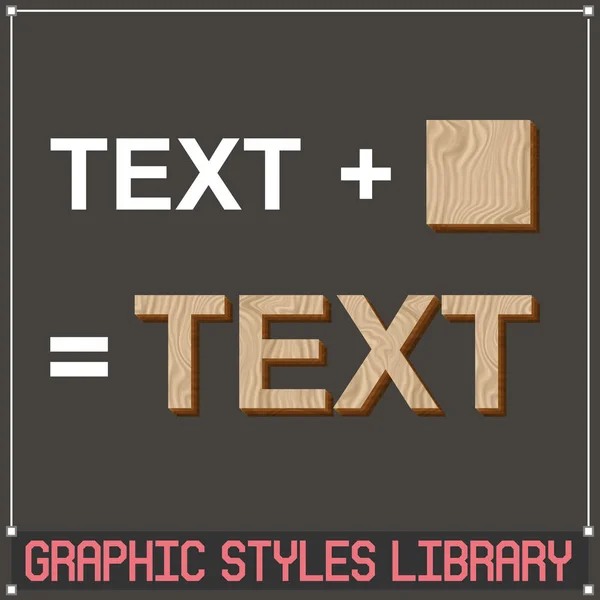 Дерев Яні Векторні Стилі Графіки Adobe Illustrator Фігур Тексту — стоковий вектор