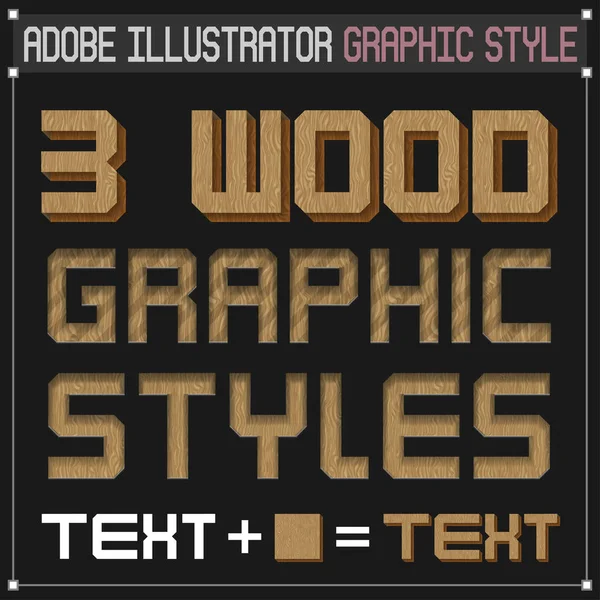 Holzvektorgrafiken Für Adobe Illustrator Für Formen Und Text — Stockvektor